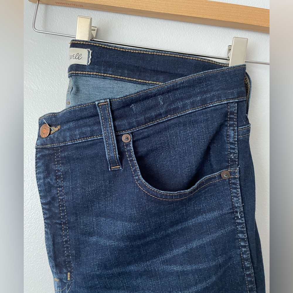 Madewell dark wash high rise skinny jeans